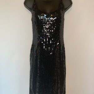 Black Tie Black Sequin Dress
